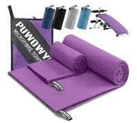 PUWOWYE Toalla Microfibra Set de 2, Toalla de Baño Grande 160x80 cm + Toalla Pequeña 80x40 cm, Toalla Playa Grande de Natacion, Toallas microfibras para el Gym, Viaje y Piscina