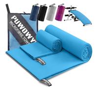 PUWOWYE Toalla Microfibra Set de 2, Toalla de Baño Grande 160x80 cm + Toalla Pequeña 80x40 cm, Toalla Playa Grande de Natacion, Toallas microfibras para el Gym, Viaje y Piscina