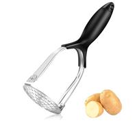 PUWUWYE Machacador de Patatas de Acero Inoxidable, Prensa Patatas con Mango Antideslizante,Máquina Trituradora de Patatas Manual,Pasapurés Triturador de Patatas para Hacer Puré de Verduras, Frutas