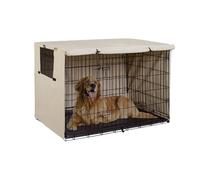 PUYEN Funda universal for jaula de perro, 210D, de alambre Oxford, resistente a la lluvia y al polvo, for exteriores, impermeable, protección solar, funda for perrera for mascotas(Beige,124.5x79x84cm)