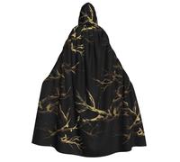 PUYhgb 3D Gold Marbling Texture Print adulto Halloween con capucha Mantel, capucha y pajarita, para Cosplay/Trick-Or-Treat