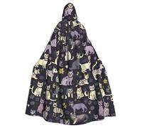 PUYhgb Abrigo de Halloween con estampado espeluznante gótico, capa de carnaval para fiestas temáticas, casas encantadas y cosplay