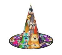 PUYhgb Aceite lindo Schnauzer Perros impresión sombrero de Halloween, ligero para la fiesta de Halloween/Carnaval, talla única se adapta a la mayoría