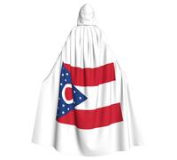 PUYhgb Bandera del estado de Ohio capa de Halloween, capa de carnaval para fiestas temáticas, casas encantadas y cosplay