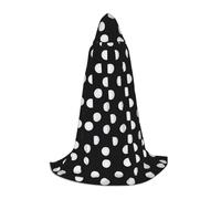 PUYhgb Blanco y negro Big Dot Print Unisex Cape con capucha, regalo reflexivo para Halloween/amantes del cosplay, fiestas temáticas