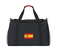 PUYhgb Bolsa de viaje con estampado de bandera española, bolsa de lona para la noche, bolsa de mano portátil y bolsa cruzada para deportes al aire libre