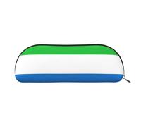 PUYhgb Bolsa semicircular con estampado de bandera de Sierra Leona, bolsa de almacenamiento con cremallera, organizador portátil de cosméticos para el trabajo, dorado, talla única, maleta