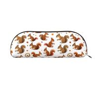 PUYhgb Bonita bolsa de semicírculo con estampado de ardilla, bolsa de almacenamiento con cremallera, organizador portátil de cosméticos para el trabajo, Gold, One Size, Maleta