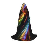 PUYhgb Capa con capucha unisex con estampado artístico de líneas coloridas, regalo pensado para Halloween, amantes del cosplay, fiestas temáticas
