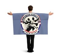 PUYhgb Capa de bandera con diseño de taekwondo para vestir, disfraz de bandera de movimiento libre para ver partidos y fiestas callejeras