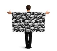 PUYhgb Capa de bandera con estampado de calavera, disfraz de bandera de movimiento libre para ver partidos y fiestas callejeras