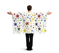 PUYhgb Capa de bandera con estampado de estrellas orientales, disfraz de bandera de movimiento libre para ver partidos y fiestas callejeras