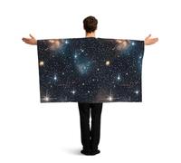 PUYhgb Capa de bandera con estampado de galaxias y estrellas de constelación, disfraz de bandera de movimiento libre para ver partidos y fiestas callejeras