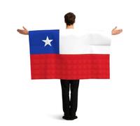 PUYhgb Capa de bandera con estampado de la bandera de Chile, disfraz de bandera de movimiento libre para ver partidos y fiestas callejeras
