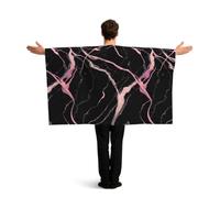 PUYhgb Capa de bandera con estampado de mármol de rosa negra, disfraz de bandera de movimiento libre para ver partidos y fiestas callejeras