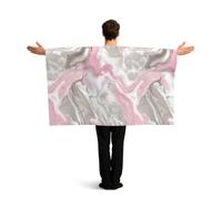 PUYhgb Capa de bandera con estampado de mármol de tinta abstracta, disfraz de bandera de movimiento libre para ver partidos y fiestas callejeras