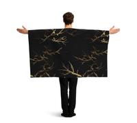 PUYhgb Capa de bandera con estampado de textura de mármol dorado 3D, disfraz de bandera de movimiento libre para ver partidos y fiestas callejeras