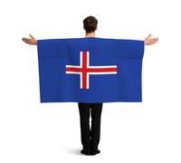 PUYhgb Capa de bandera de Islandia con estampado de bandera de Islandia, disfraz de bandera de movimiento libre para ver partidos y fiestas callejeras