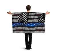 PUYhgb Capa de bandera de línea azul americana, disfraz de bandera de movimiento libre para ver partidos y fiestas callejeras