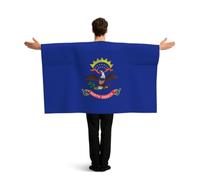PUYhgb Capa de bandera del estado de Dakota del Norte, disfraz de bandera de movimiento libre para ver partidos y fiestas callejeras
