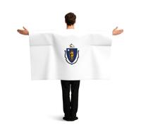 PUYhgb Capa de bandera del estado de Massachusetts, disfraz de bandera de movimiento libre para ver partidos y fiestas callejeras