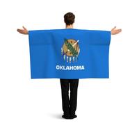 PUYhgb Capa de bandera del estado de Oklahoma, disfraz de bandera de movimiento libre para ver partidos y fiestas callejeras
