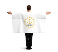 PUYhgb Capa de bandera del estado de Rhode Island, disfraz de bandera de movimiento libre para ver partidos y fiestas callejeras