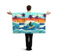 PUYhgb Capa de bandera hawaiana con estampado ondulado, disfraz de bandera de movimiento libre para ver partidos y fiestas callejeras