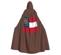 PUYhgb Capa de Halloween con estampado de bandera de Georgia, capa de carnaval para fiestas temáticas, casas encantadas y cosplay