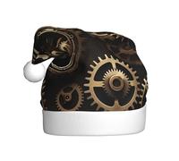 PUYhgb Cool Steampunk Gears imprimir sombrero adulto Santa Claus, accesorio de vacaciones, sombrero de Navidad para fiestas navideñas, actuaciones de escenario