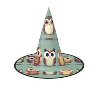 PUYhgb Dibujos animados búhos lindo estampado sombrero de Halloween, ligero para fiesta de Halloween/Carnaval, talla única para la mayoría