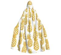 PUYhgb Estampado de piña dorada para adultos con capucha de Halloween, capucha y lazo, para Cosplay/Trick-Or-Treat