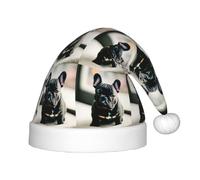 PUYhgb Lindo Bulldog Francés Estampado Unisex Sombrero de Navidad, Sombrero de Vacaciones de Navidad, buen sombrero para Navidad, Cosplay