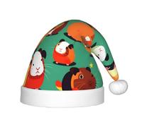 PUYhgb Lindo guinea estampado unisex sombrero de Navidad, sombrero de Santa, bueno para Navidad, cosplay