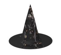 PUYhgb Lindo Pug negro - Sombrero de Halloween con estampado de escala estándar 2_00x, ligero para la fiesta de Halloween/Carnaval, un tamaño se adapta a la mayoría