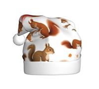 PUYhgb Lindo sombrero de Santa Claus con estampado de ardilla, accesorio de vacaciones, sombrero de Navidad para fiestas navideñas, actuaciones de escenario
