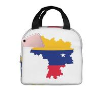 PUYhgb Lonchera con estampado de bandera de Venezuela para mujeres y hombres, lonchera reutilizable de tela Oxford para el trabajo, picnic, playa