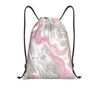 PUYhgb Mochila plegable con cordón ajustable y estampado de mármol de tinta abstracta, bolsa de gimnasio para entrenamiento, viajes, yoga y uso diario, Black, S, Mochilas de viaje
