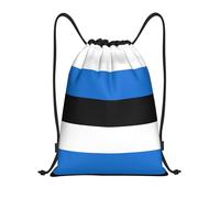 PUYhgb Mochila plegable con cordón y estampado de bandera de Estonia, bolsa de gimnasio para entrenamiento, viajes, yoga y uso diario, Black, S, Mochilas de viaje