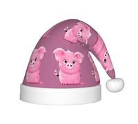 PUYhgb Rosa Lindo Cerdo Estampado Unisex Sombrero De Navidad, Sombrero De Vacaciones De Navidad, Buen Sombrero De Navidad Para Navidad, Cosplay