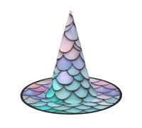 PUYhgb Sombrero de Halloween con estampado Aqua púrpura rojo sirena, ligero para fiesta de Halloween/Carnaval, talla única para la mayoría