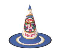 PUYhgb Sombrero de Halloween con estampado de bandera del estado de Minnesota, ligero para fiesta de Halloween/Carnaval, talla única para la mayoría