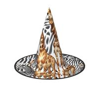 PUYhgb Sombrero de Halloween con estampado de cebra y jirafa, ligero para fiesta de Halloween/carnaval, talla única