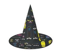 PUYhgb Sombrero de Halloween con estampado de patín de graffiti, ligero para fiesta de Halloween/Carnaval, talla única para la mayoría
