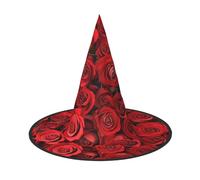 PUYhgb Sombrero de Halloween con estampado de rosas rojas, ligero para fiestas de Halloween/carnaval, talla única