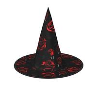 PUYhgb Sombrero de Halloween con estampado de rosas rojas y negras, ligero para fiesta de Halloween/Carnaval, talla única para la mayoría