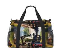 PUYhgb Steam Little Train - Bolsa de viaje con estampado de tren pequeño, bolsa de viaje para la noche, bolsa de mano portátil y bolsa cruzada para deportes al aire libre