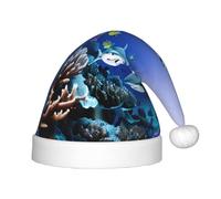 PUYhgb Tiburón nadando bajo el mar estampado unisex sombrero de Navidad, sombrero de navidad para cosplay