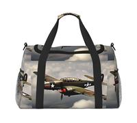 PUYhgb World War 2 Aircraft Airplane 2-Standard-Scale-2_00x Bolsa de viaje impresa, bolsa de viaje nocturna, bolsa de mano portátil y bolsa cruzada para deportes al aire libre