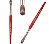 PUYREEINN Pincel para uñas de acrílico con pelo de Kolinsky, mango de madera rojo y pincel de sable, cepillo de gel para potencia de acrílico y extensión de uñas #8,10,12,14,16 (#8)